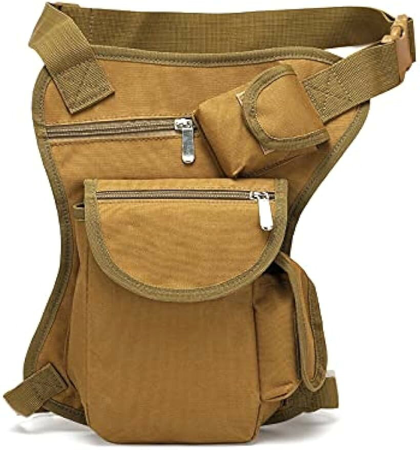 Waist Top Bag - レッグバッグ レッグポーチ タクティカル ウエスト バイク ツーリング 自転車 釣り ミリタリー サバゲー 薄型 小さめ 多機能 茶色 ブラウン (ブラウン)