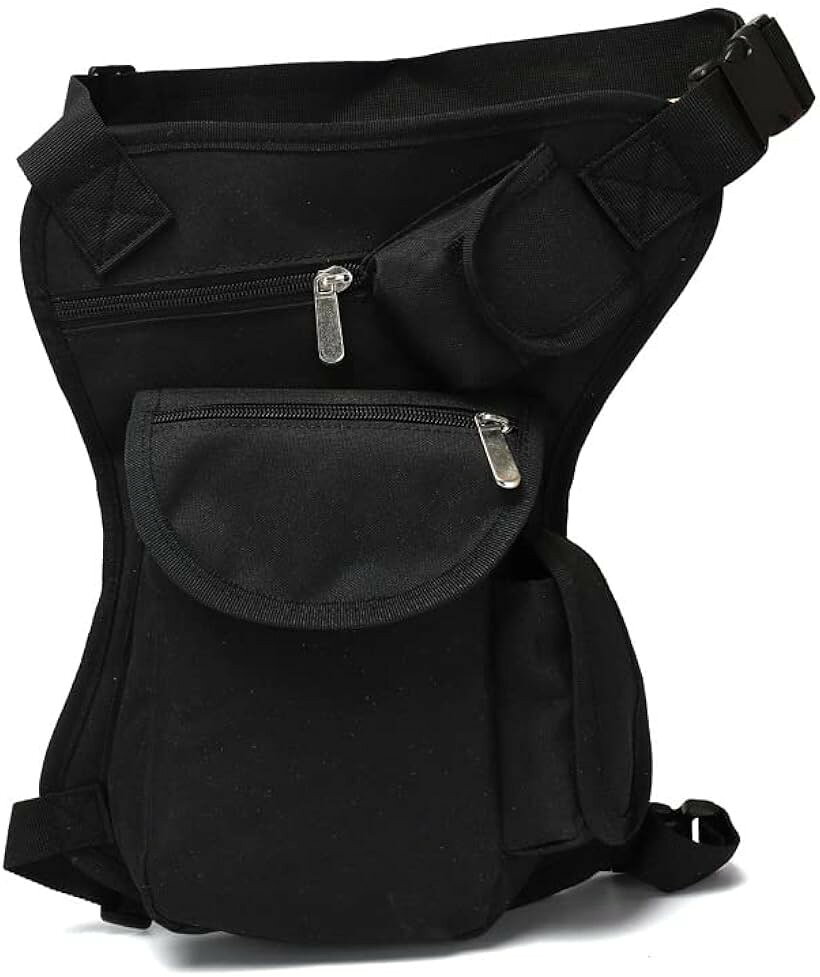 Waist Top Bag - レッグバッグ レッグポーチ タクティカル ウエスト バイク 自転車 釣り キャンプ ミリタリー サバゲー 薄型 小さめ 多機能 メンズ 黒 ブラック (ブラック)