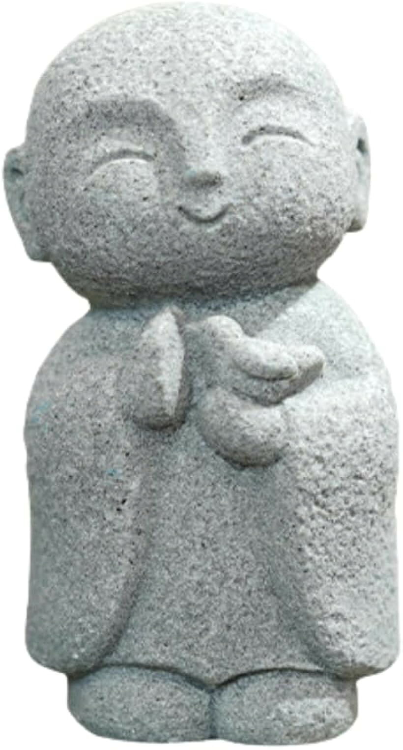 お地蔵さん 置物 石像 お地蔵様 おじぞうさま 幸せ 願い 縁の良い かわいい 神仏像 小鳥 (手の花, 小鳥)