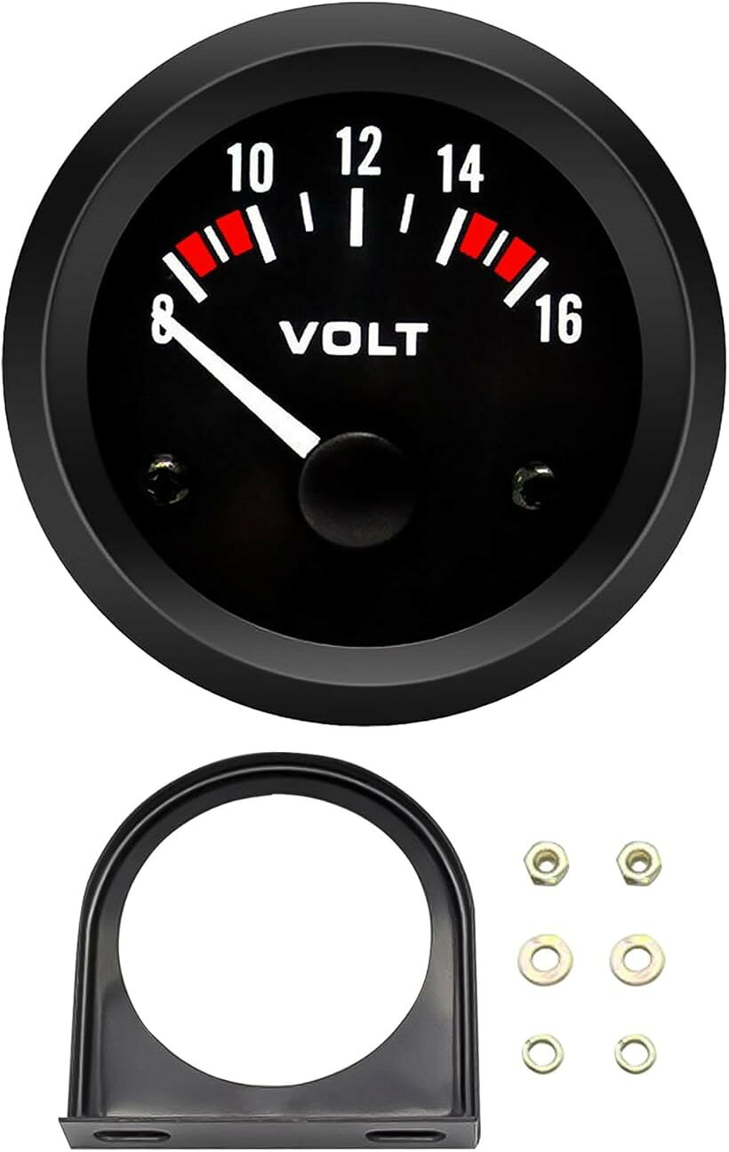 Oil Pressure Gauge - 車 バイク 用 アナログ 電圧計 小型 ボルト メーター カー 用品 12 V