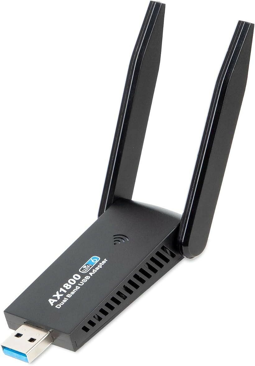 WiFi 無線LAN 子機 USB3.0 受信機 アダプター 高速通信 1201Mbps+574Mbps WiFi6対応 外付けアンテナ MU-MIMO機能 Windows 10/11対応 (ブラック, ダブルアンテナ-WiFi6)
