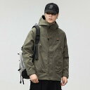 ジャケット メンズ 防水 防風 アウター 春秋 ワーク ミリタリー バイク ジャンパー ブルゾン カーキ ブラック ポリエステル