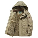 ジャケット メンズ 男性用 防寒 中綿入り 秋冬 アウター 裏起毛 厚手 ミリタリー アウトドア カジュアル 防風 撥水 多ポケット ブラック カーキ ネイビー...