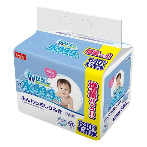 レック(LEC) 純水ベビーケア 99.9% ふんわり おしりふき 80枚×8個 (640枚) コラーゲン モモ葉エキス W保湿成分配合 弱酸性 日本製 レック(LEC) 純水ベビーケア 99.9% ふんわり おしりふき 80枚×8個 (640枚) コラーゲン モモ葉エキス W保湿成分配合 弱酸性 日本製