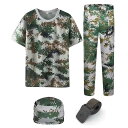 作業服 メンズ 훈련복 男性用 軍隊訓練服 上下セット 耐摩耗性 速乾性 通気性 吸湿性 迷彩柄 Tシャツ パンツ ハット ベルト付き 春夏秋