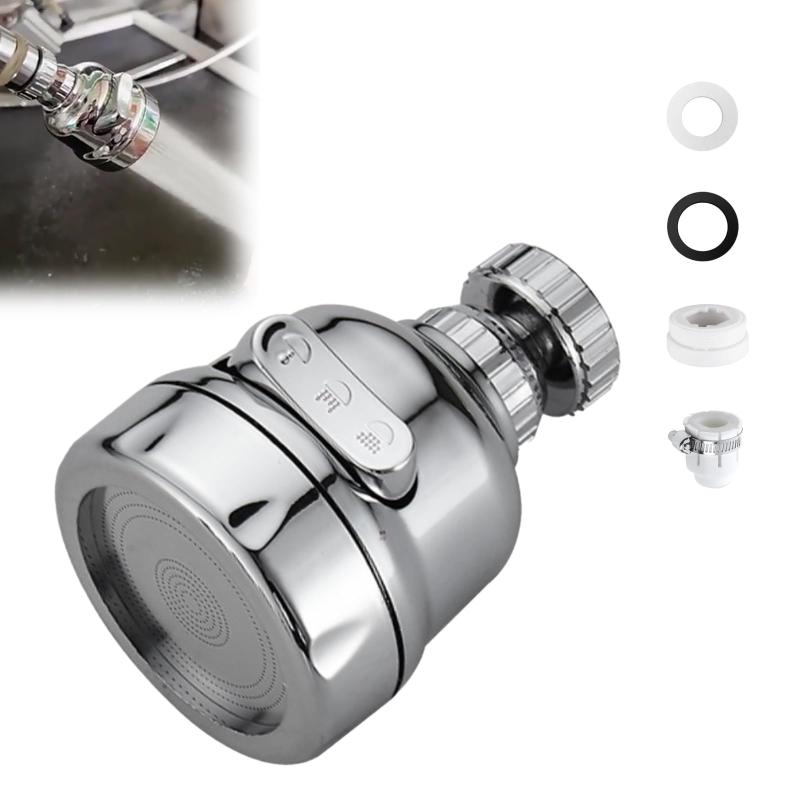 TVETE キッチンシャワー 首振り式 蛇口交換アダプター付 3段階モードのキッチン蛇口シャワー 泡沫器 水漏れの防止 キッチン 洗面所 浴室 トイレにも適用可能 取付簡単(短)