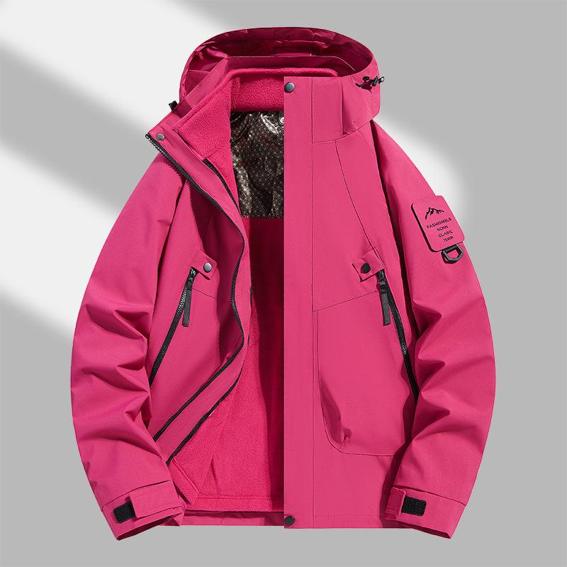 マウンテンパーカー メンズ レディース 登山服 取り外し可能 フード付き 防水 防風 無地 秋冬 アウトド..