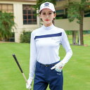 ゴルフウェア レディース 長袖 Tシャツ 秋冬 裏起毛 保温 スポーツウェア ゴルフシャツ インナーシャツ 立ち襟 紺色 伸縮性 ストレッチ ポリエステル