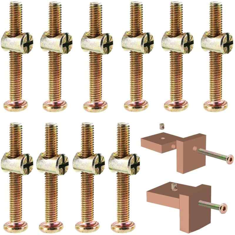 家具ボルトナット M6×50mm 六角穴付きネジ 10個セット ボルト ナット DIY 汎用 家具固定接続 椅子用 薄型ベット 子供用ベッドアクセサリー 平頭ネジハンマーヘッドナット 六角穴付きネジ ナッ