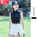 ゴルフウェア レディース ノースリーブ トップス 速乾性 ストレッチ Tシャツ スポーツウェア 夏用 S M L XL ホワイト ブラック
