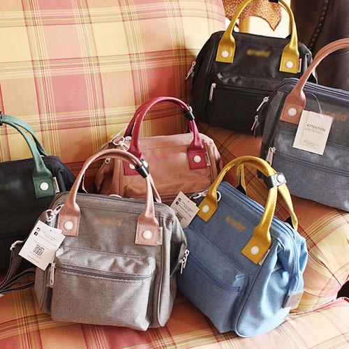 ショルダーバッグ レディース 帆布 斜めがけ マザーズバッグ 韓国風 バイカラー カジュアル ミニバッグ..