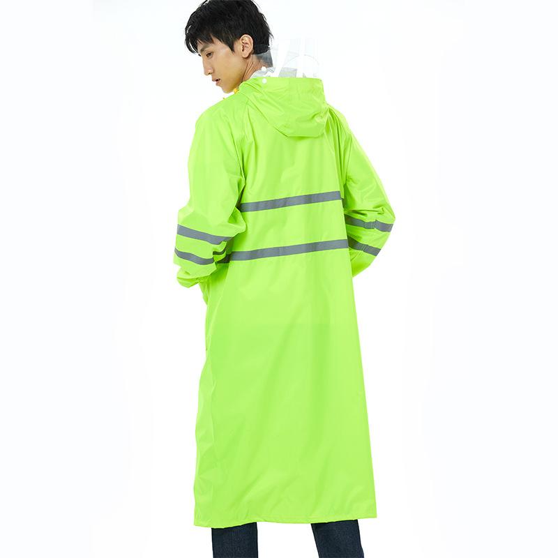レインコート 男性用 大人用 オックスフォード生地 長袖 防水 反射ストライプ付き アウトドア 徒歩 常..