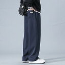 パンツ 男性用 イージーパンツ ワイドレッグパンツ ストレート ズボン ルーズ ビッグサイズ 無地 春夏 グレー ブラック 黒 緑 紺(x2)