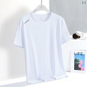 Tシャツ メンズ 男性用 半袖 接触冷感 トップス 夏用 涼しい 吸湿速乾 快適 スポーツ アウトドア ルームウェア 普段使い 丸首 プリント ポリエステル ホ...