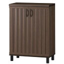 白井産業 下駄箱 シューズボックス 幅75cm 高さ103cm ダークブラウン 通気性 約24足収納 スリット扉 靴箱 玄関収納 シューズラック ガルバートン GBT-1075D