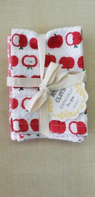 レップ(Rep) ふきん アップル ディッシュクロス 2枚入り レッド 30x30cm 綿100%使用 ギフト プレゼント..