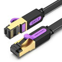 VENTION Cat.7 薄型 LANケーブル イーサネットケーブル、CAT7 ギガビット LAN ネットワーク RJ45 ケーブル、極薄 フラット10Gbps、600MHz/s STP用、スイッチ、ルーター、モデム、パッチパネル、アクセス