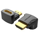 VENTION HDMI 90度 オス - メス 変換 アダプター L字 90度 4K/60Hz 3D スリム コネクタ 直角 HDMI延長アダプタ 狭い場所対応 (HDMIアダプター2個入り/AIOB0-2)