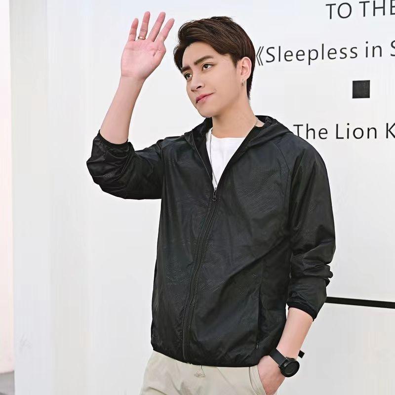 アウトドア風衣 メンズ 男性用 接触冷感 UVカット パーカー 薄手 釣り ウェア グレー オレンジ ホワイト イエロー ブルー グリーン