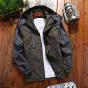マウンテンパーカー メンズ 防水 防風 登山ウェア 薄手 作業服 春秋 フード付き アウトドアジャケット ブルー レッド ブラック グリーン(4)