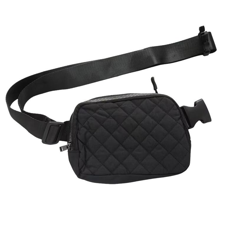 ウエストバッグ メンズ レディース ユニセックス 無地 ナイロン スポーツ アウトドア 1L ブラック(x2)