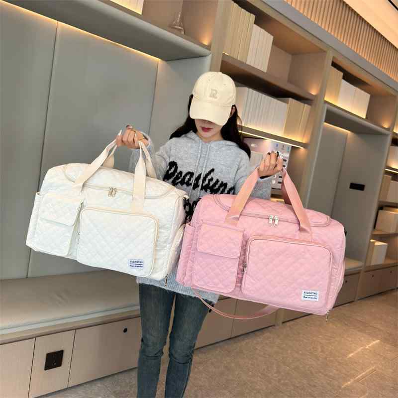 スポーツバッグ 大容量 旅行用 カジュアル ボストンバッグ オックスフォード生地 ミルクティー ベージ..