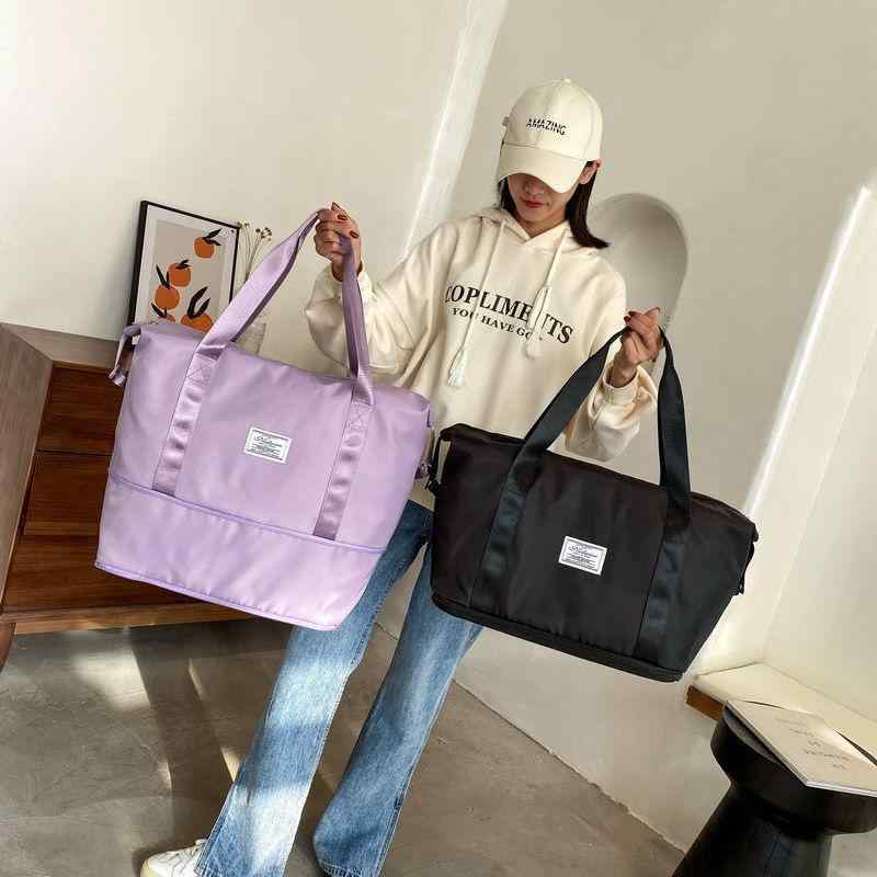 フィットネスバッグ 旅行用 スポーツバッグ 乾湿分離 大容量 防水 軽量 ナイロン製 男女兼用 カジュア..