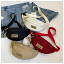 ウエストバッグ レディース メンズ スポーティ ショルダーバッグ 帆布 キャンバス 無地 黒 白 カーキ 赤 アウトドア 普段使い 耐摩耗