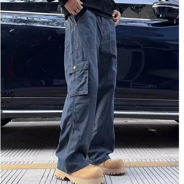 カーゴパンツ メンズ ストレートパンツ 男性用 ロングパンツ カジュアルパンツ 作業着 ワークパンツ 普..