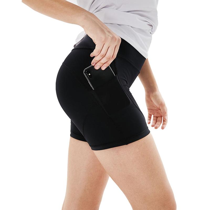 ヨガパンツ レディース ハイウエスト スポーツ ショートパンツ ポケット付き ストレッチ 提臀 レギンス..