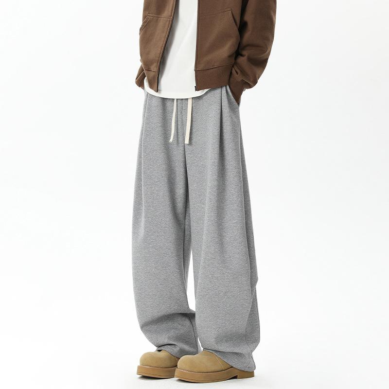 パンツ 男性用 大きいサイズ ゆったり ズボン ポリエステル混紡 ブラック グレー レッド 秋冬