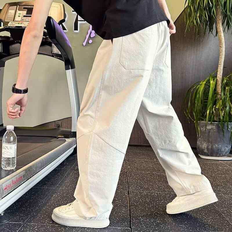 カジュアルパンツ メンズ 無地 ストレート テーパードパンツ スラックス 韓国風 イージーパンツ リラッ..