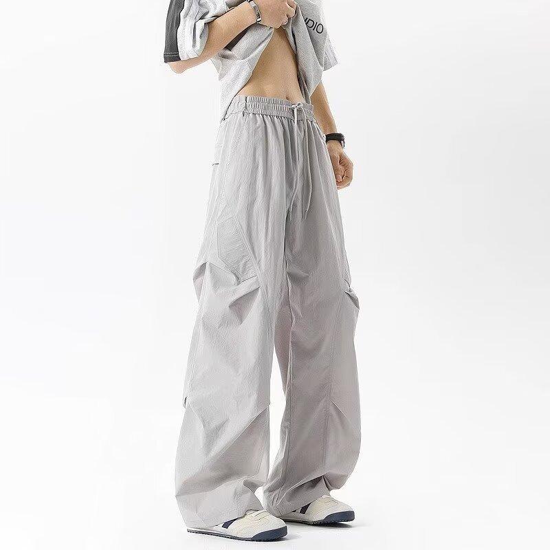 カーゴパンツ メンズ 薄手 ワークパンツ ズボン ルーズ ストレートパンツ カジュアルパンツ スポーツパ..