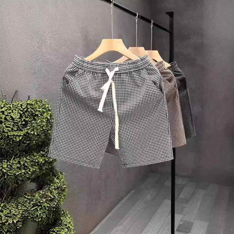 パンツ メンズ 男性用 5分丈 スポーツパンツ イージーパンツ 接触冷感 通気性 格子柄 薄手 普段使い 部..