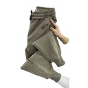 パンツ レディース 大きいサイズ 裏起毛 あったか 刺繡 テーパードパンツ ロングパンツ スポーツ ウェア スウェットパンツ 高ウエスト ゆったり...