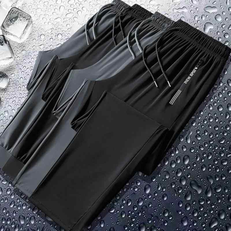 パンツ メンズ 男性用 ズボン 春夏 薄手 ストレッチ 伸縮性 速乾 スポーツ カジュアル ロングパンツ 黒..