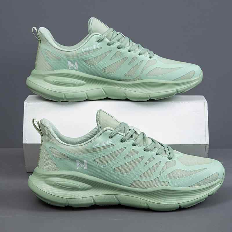 スニーカー レディース メンズ スポーツ カジュアル ランニングシューズ メッシュ 通気性 厚底 運動靴 ローカット 紐靴 春夏 EVA素材 黒 白