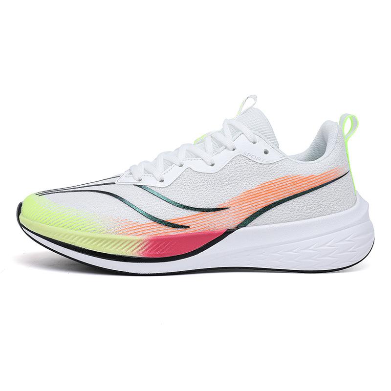 スニーカー ランニングシューズ スポーツシューズ 男女兼用 紐 運動靴 通気性 メッシュ 普段使い 白 黒