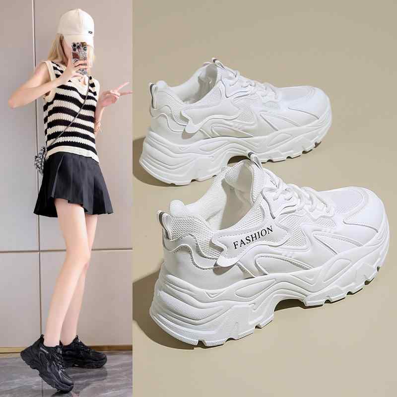 スニーカー レディース 通気性 スポーツ カジュアル シューズ 韓国 厚底 ランニング 白 黒 ローカット 運動靴 女性 婦人靴 普段履き