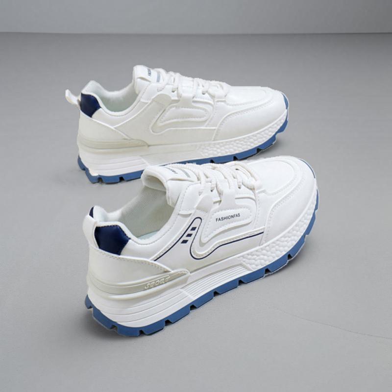 スニーカー レディース 厚底 ランニングシューズ カジュアル 韓国風 春夏 秋冬 白 運動靴 女性 学生 普段使い 通学 滑り止め 疲れない(x90)