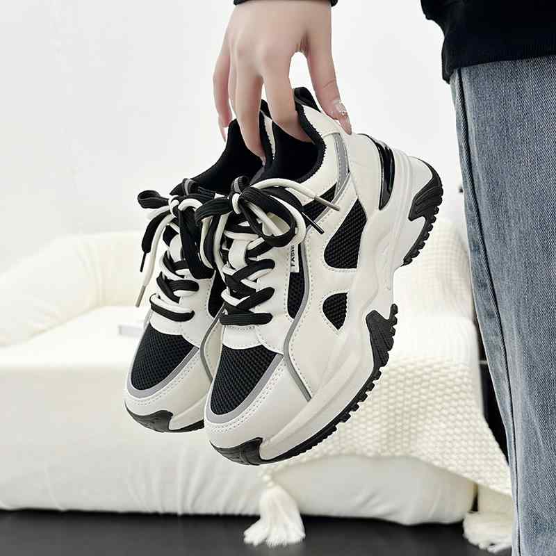 スニーカー レディース 厚底 スポーツ カジュアルシューズ ランニングシューズ 通気性 普段使い 婦人靴 ローカット 黒 茶色 35 36 37 38 39 40