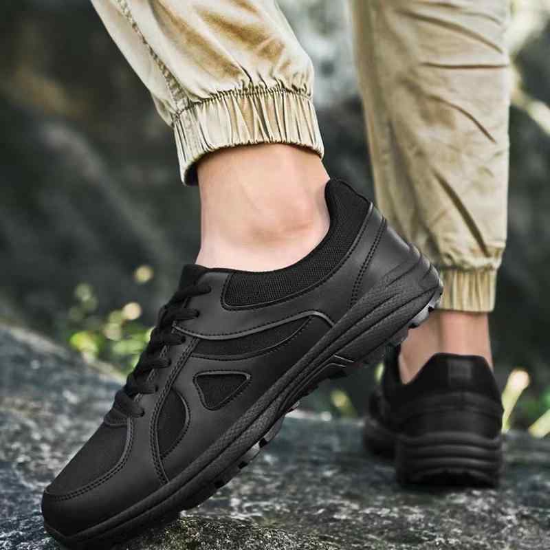 スニーカー メンズ 男性用 超軽量 登山靴 アウトドア 消防訓練 シューズ 透湿 春夏秋冬 ランニング ウォーキング 普段使い スポーツ 運動靴 黒(x2)