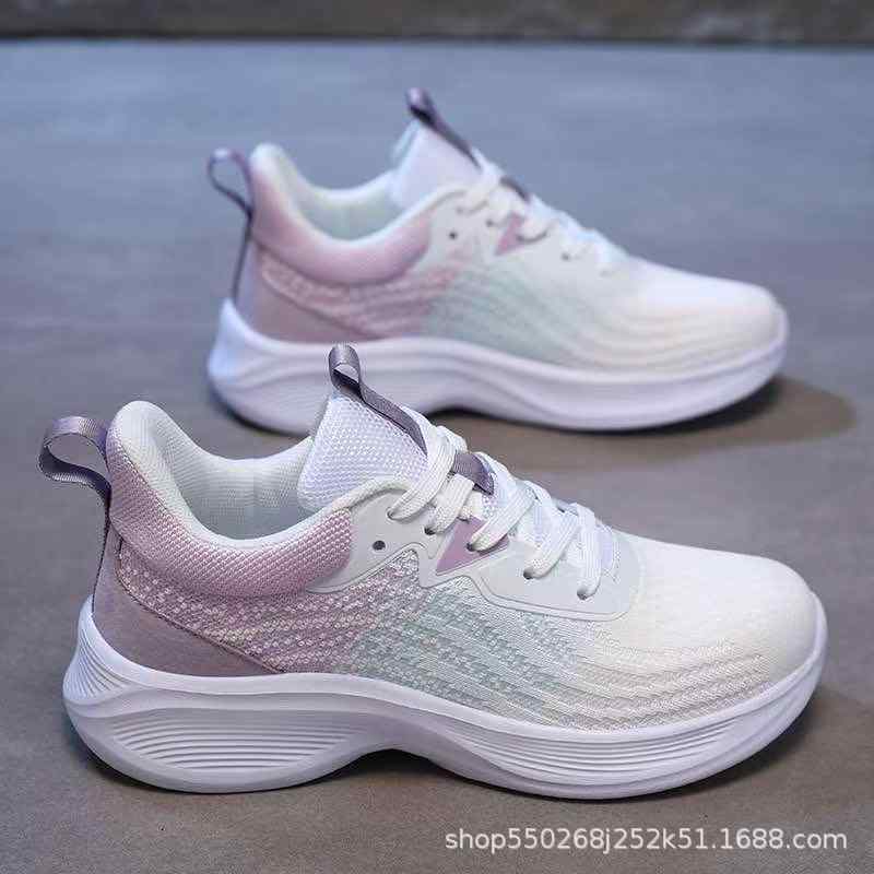 スニーカー レディース シューズ ランニングシューズ 運動靴 婦人靴 ローカット メッシュ 通気性 伸縮性 白 緑 ホワイト パープル ブラック ピンク スポーツ 普段使い