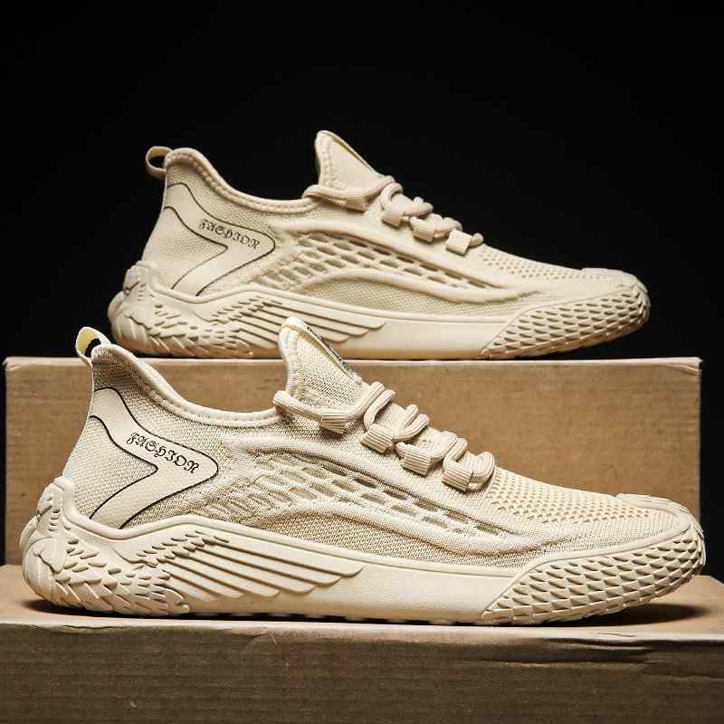 スニーカー メンズ 男性用 運動靴 スポーツ カジュアル シューズ 通気性 メッシュ 灰色 黒色 ベージュ 短距離走 ランニング ウォーキング 厚底 ローカット(x2)