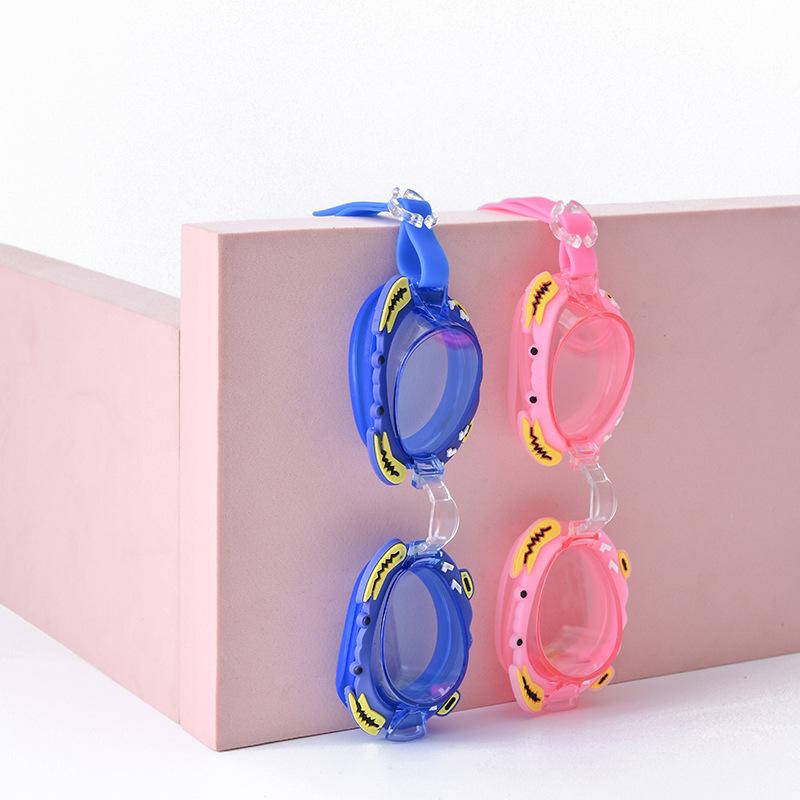 水泳ゴーグル 子供 キッズ 男の子 女の子 防水 防曇 高解像度 ワイドフレーム 潜水 水泳 練習用 ブルー ピンク カニ(x2)