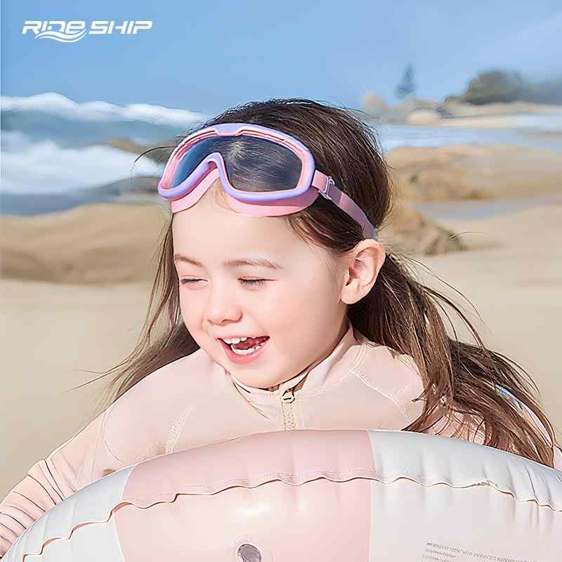 水泳ゴーグル キッズ 子供用 女児 男児 一体型耳栓 大フレーム 防水 曇り止め 高精細 クリア 学生用 赤ちゃん ベビー 水泳眼鏡(x2)