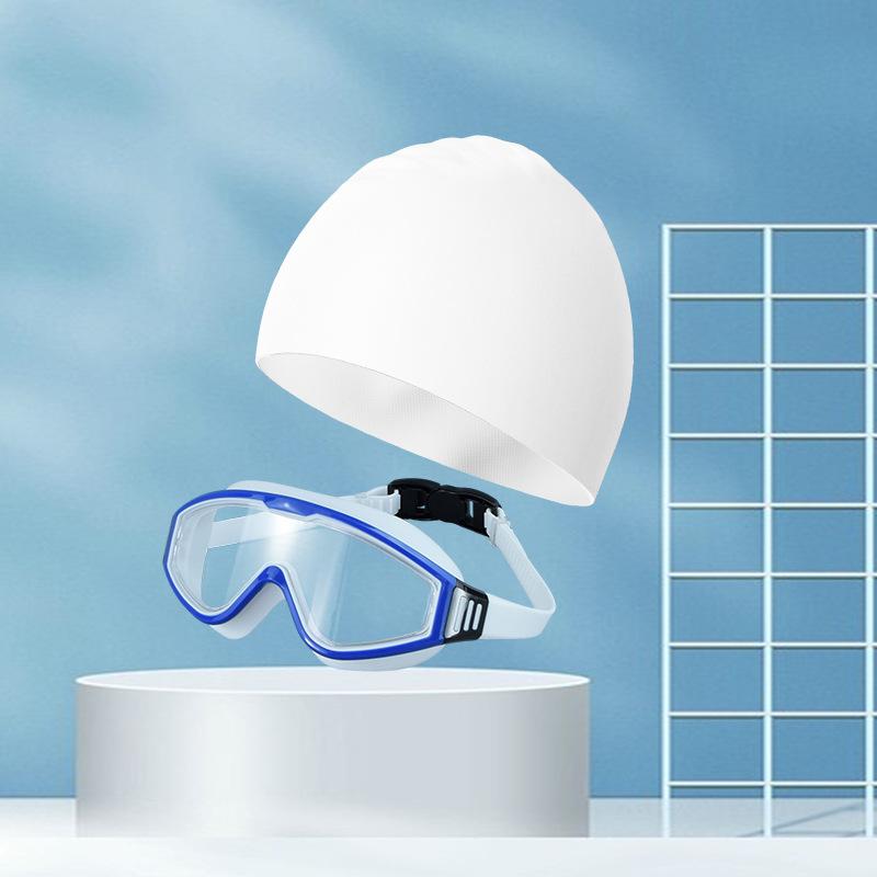 水泳ゴーグル 子供/大人用 水泳帽子 セット 高解像度 電気メッキ加工 透明 大型フレーム 水泳ゴーグル スイミング 潜水 トレーニング 専用品 黒 白 青 ピンク(x10)