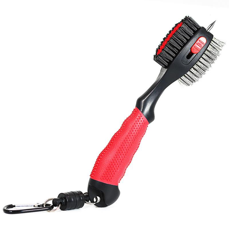 ゴルフクラブ クリーニングブラシ ゴルフブラシ 握りやすいグリップ ダブルブラシ メンテナンス用品 レ..