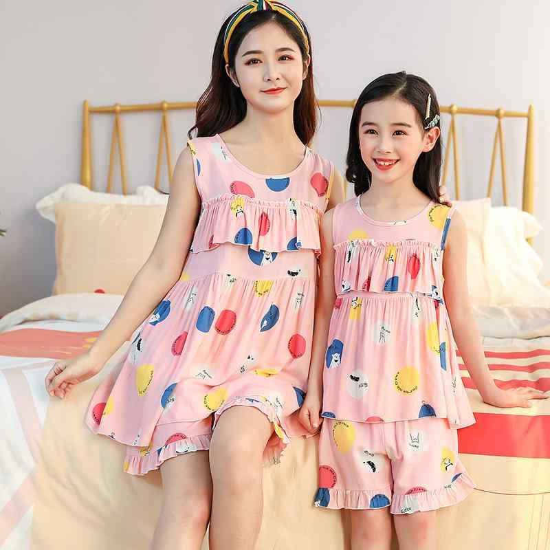 子供用パジャマ 女の子 半袖 綿 春夏 キッズ ルームウェア 上下セット かわいい 薄手 吸湿速乾 100cm 110cm 120cm 130cm 140cm(x2)