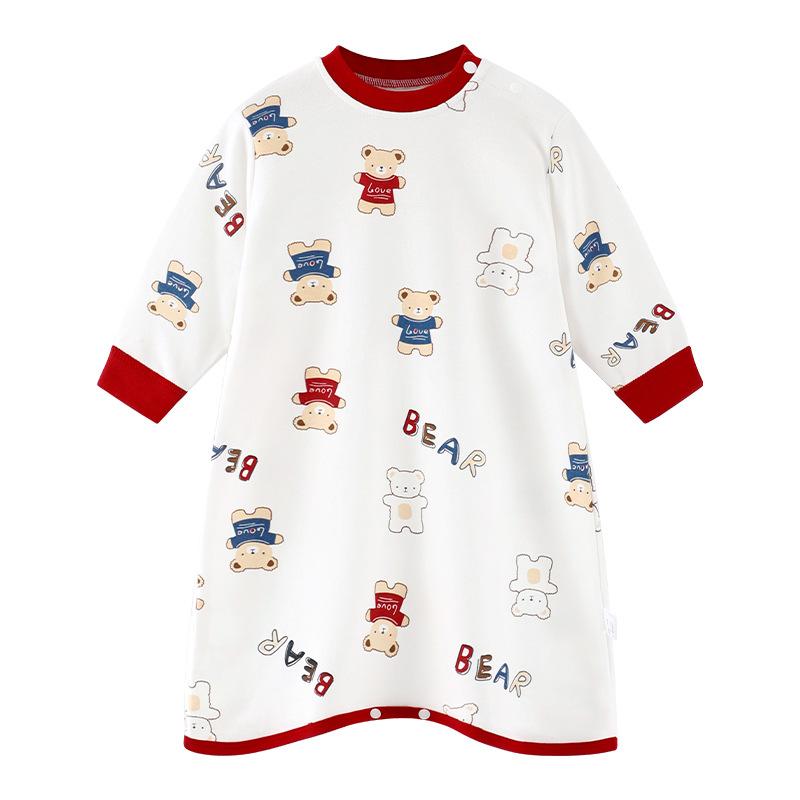 子供用パジャマ ベビー服 春秋 長袖 コットン100% ルームウェア ロンパース ワンピース かわいい アニ..